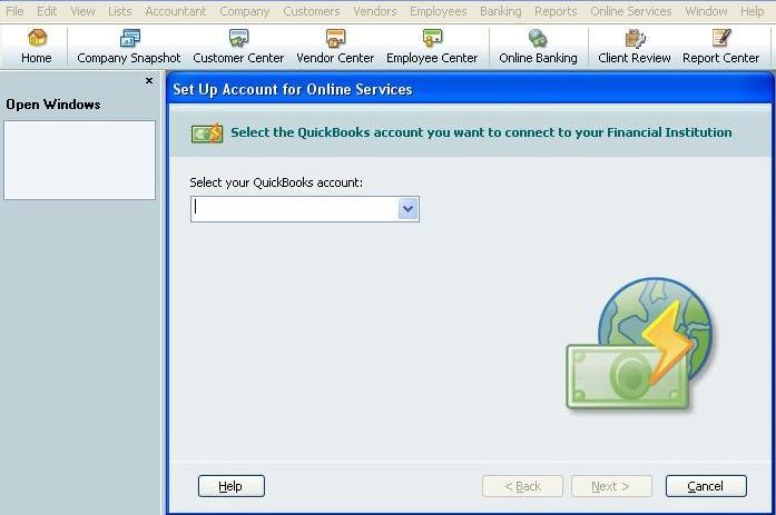 Set Up QuickBooks Account for Online Banking Services