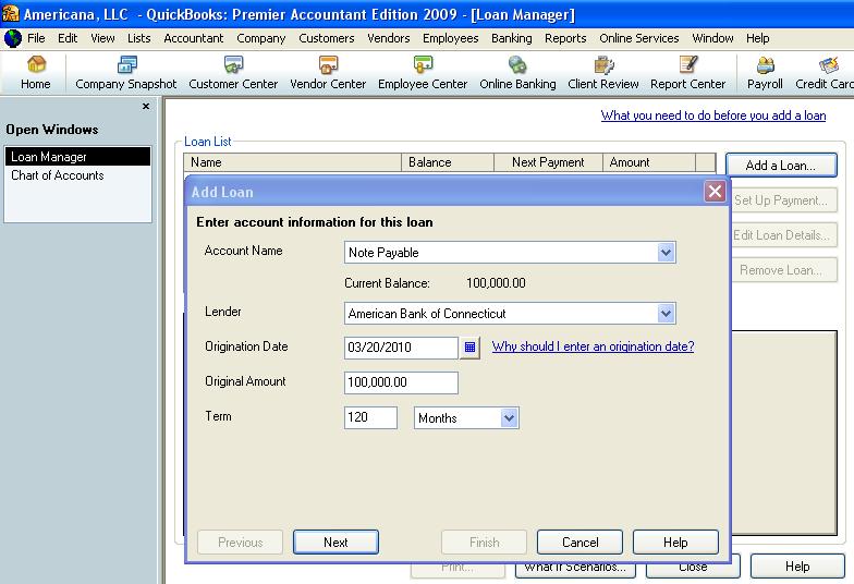 setting up notes receivable in quickbooks